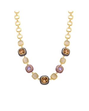 Collar Luxenter de Circonita Multicolor acabado en oro amarillo de 18k - Drogolo