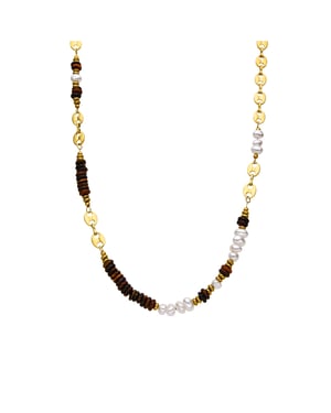 Collar Luxenter con Ojo de Tigre acabado oro 18k - Kimbalbo