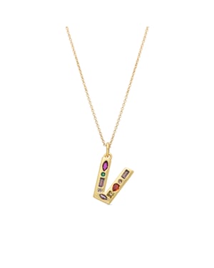 Collar Luxenter con Circonita Multicolor acabado oro 18k - Alphabet