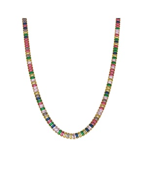 Collar Luxenter de Circonita Multicolor acabado en oro amarillo de 18k - Gorys