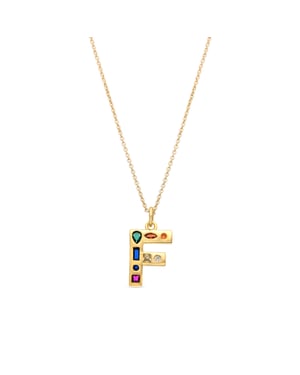Collar Luxenter con Circonita Multicolor acabado oro 18k - Alphabet