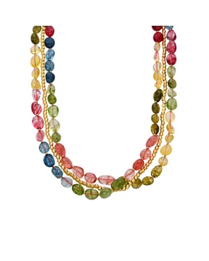 Collar Luxenter de Plata de Ley 925 y Cristal Multicolor acabado oro 18k - Xiua