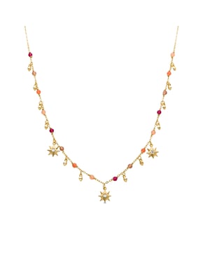 Collar Luxenter de Plata de Ley 925 con Cristal Multicolor acabado en oro amarillo de 18K - Sekhay