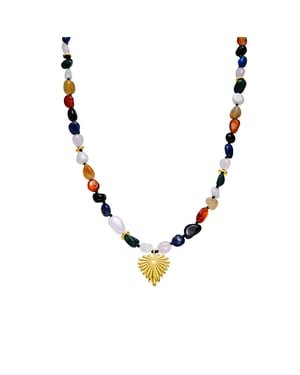 Collar Luxenter con Multicolor Piedra Natural acabado oro 18k - Ilisen