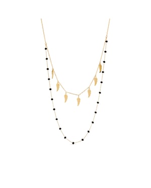 Collar Luxenter de Onix acabado en oro amarillo de 18k - Omka