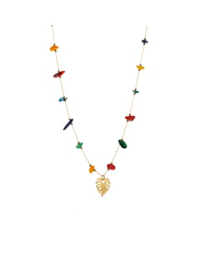 Collar Luxenter de Circonita Multicolor acabado en oro amarillo de 18K- Ilonda