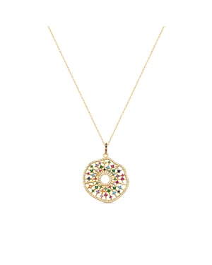 Collar Luxenter de Plata de Ley 925 con Circonita Multicolor acabado en oro amarillo de 18K - Xodoa