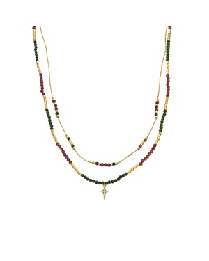 Collar Luxenter de Plata de Ley 925 y Circonita Brillante acabado oro 18k - Holis