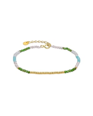 Pulsera Luxenter de Plata de Ley 925 y Cristal Verde acabada en oro amarillo de 18k - Vados