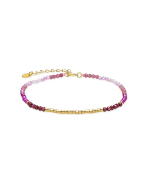 Pulsera Luxenter de Plata de Ley 925 y Cristal Rosa acabada en oro amarillo de 18k - Vados