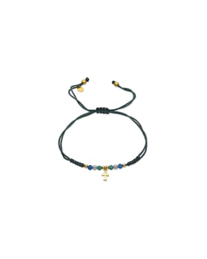 Pulsera Luxenter de Plata de Ley 925 y Cristal Azul Oscuro acabado oro 18k - Kalau