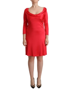 Vestido Aline de 34 mangas con cuello drapeado de John Galliano