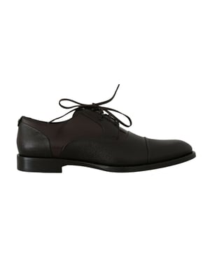 Zapatos de vestir para hombre en cuero marrón con cordones de Dolce & Gabbana