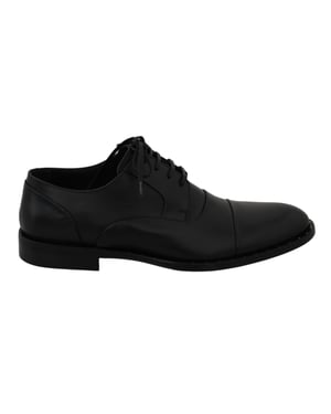 Zapatos formales Derby de cuero negro Dolce & Gabbana