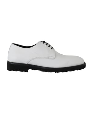 Zapatos de vestir formales Derby de cuero blanco Dolce & Gabbana