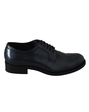 Zapatos Formales Derby de Cuero Azul Dolce & Gabbana