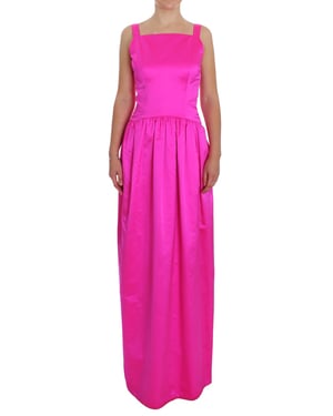 Vestido Maxi de Seda Fucsia Dolce Gabbana