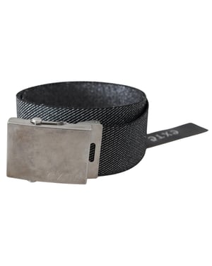 Cinturón de cintura con hebilla de metal cepillado negro y plata Exte