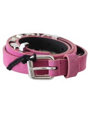Cinturón de Cintura con Hebilla de Metal Cromado Rosa Plateada Just Cavalli