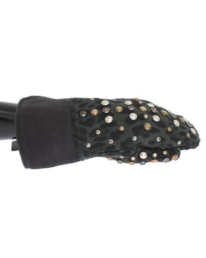 Guantes con Estampado de Leopardo y Studs