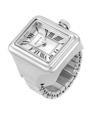 INVICTA Mini Ring 49894 Reloj de Mujer - Movimiento de Cuarzo - Acero Inoxidable con Esfera Plateada - 18 mm