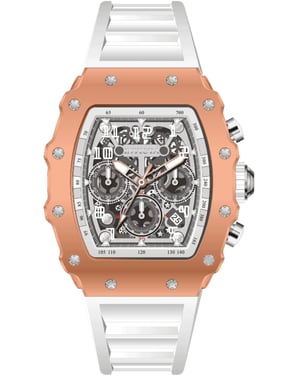 INVICTA Racing 69702 Reloj de Hombre - Movimiento de Cuarzo - Acrílico con Esfera Plateada - 43 mm