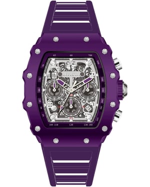 INVICTA Racing 69709 Reloj de Hombre - Movimiento de Cuarzo - Acrílico con Esfera Plateada - 43 mm