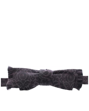 Corbata de moño de lana y seda negra y gris de Dolce & Gabbana
