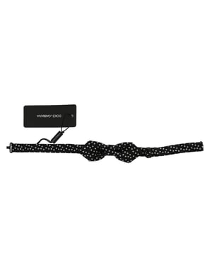 Pajarita de Hombre Ajustable de Seda con Lunares Negros Dolce & Gabbana