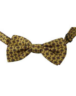 Corbata ajustable de seda amarilla con patrón de Dolce & Gabbana