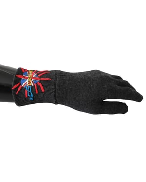 Guantes de lana bordados grises #DGLovesLondon de Dolce & Gabbana