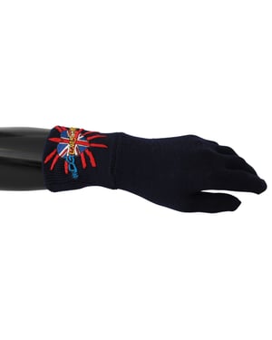Guantes de lana bordados Dolce & Gabbana Blue #DGLovesLondon