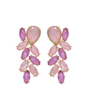 Luxenter Pendientes de Plata de Ley 925 y Circonita Multicolor acabados en oro amarillo de 18k - Ozvi