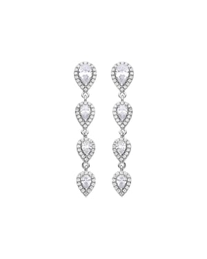 Luxenter Pendientes de Plata de Ley 925 y Circonita Brillante acabados en rodio - Mah