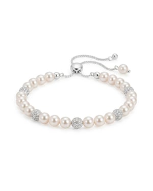 Luxenter Pulsera de Perla Blanca Acabado En Plata - Zurgrak