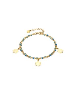 Luxenter Pulsera de Plata de Ley 925 y Lacado Azul acabado oro amarillo de 18k - Lilith