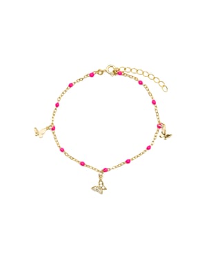 Luxenter Pulsera de Plata de Ley 925 y Lacado Rosa acabado oro amarillo de 18k - Zumre