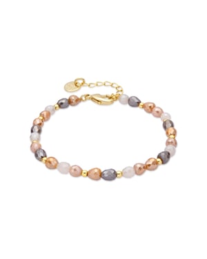 Luxenter Pulsera de Cristal Marron acabado en oro amarillo 18k - Likdu