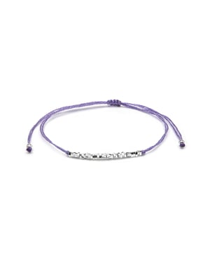 Luxenter Pulsera de Algodon Morado acabado en Plata de Ley 925 - Limley