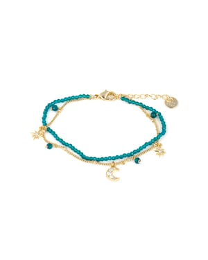 Luxenter Pulsera de Cristal Verde acabado en oro amarillo 18k - Ayora