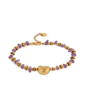 Luxenter Pulsera acabado oro amarillo de 18k y Amatista Natural - Tarthae
