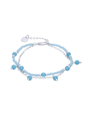 Luxenter Pulsera de Cristal Azul acabado en rodio - Aira