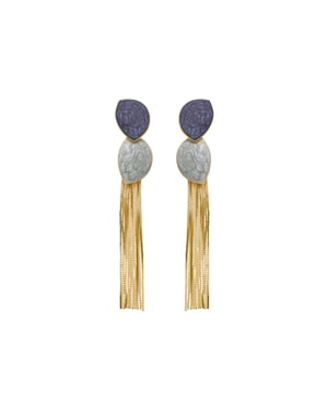 Luxenter Pendientes con Lacado Azul acabado oro 18k - Gori