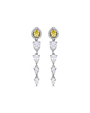 Luxenter Pendientes de Plata de Ley 925 y Padparadscha acabados en rodio - Marag