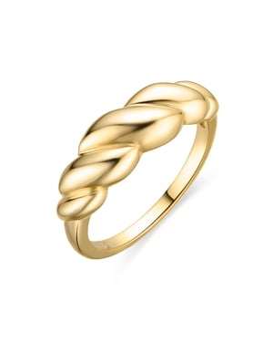 Luxenter Anillo de Plata de Ley 925 Acabado  Oro de 18K - Gilsi