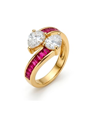 Luxenter Anillo de Circonita Rubí acabado en oro amarillo de 18k - Darbia