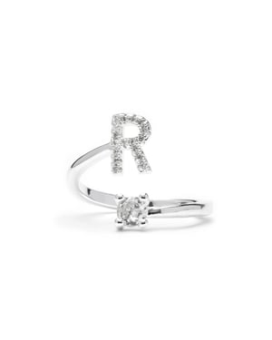 Luxenter Anillo con circonita brillante acabado plata - Alphabet
