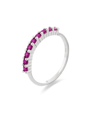 Luxenter Anillo de Plata de Ley 925 con Circonita Rubí acabado en rodio - Reiva