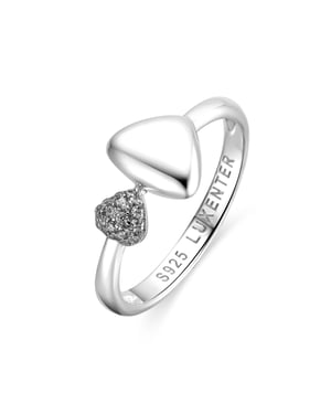 Luxenter Anillo de Plata de Ley 925 y Circonita Brillante acabado rodio - Pesha
