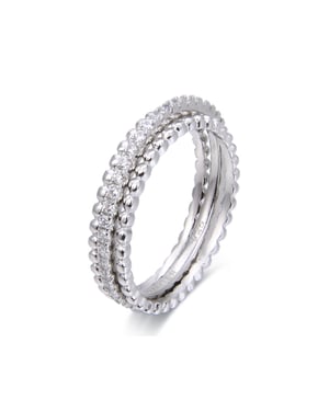 Luxenter Anillo de Plata de Ley 925 con Circonita Brillante acabado en rodio - Sesaf